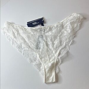 Polo Ralph Lauren Heritage Lace Tanga Panties Ecru XL